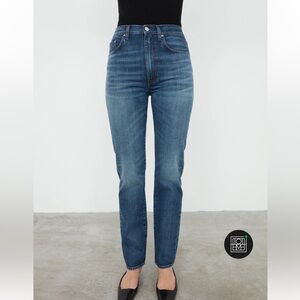 Toteme Women’s Regular Fit Denim Jeans Dark Vintage Wash Blue Slim Straight